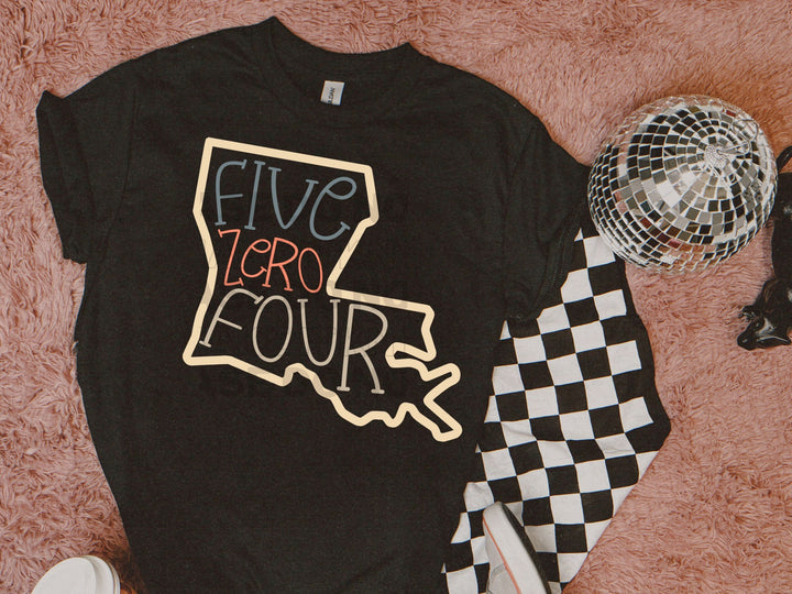 a t - shirt that says five fours on it next to a pair of