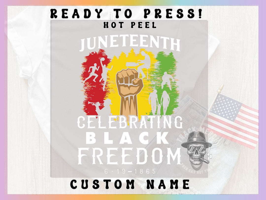 a t - shirt with the words, juneteeth celebrating black freedom and a