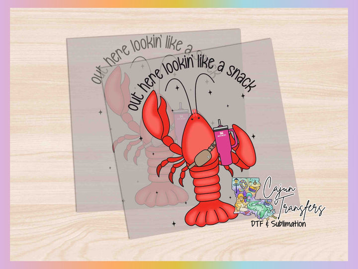 a card with a picture of a lobster