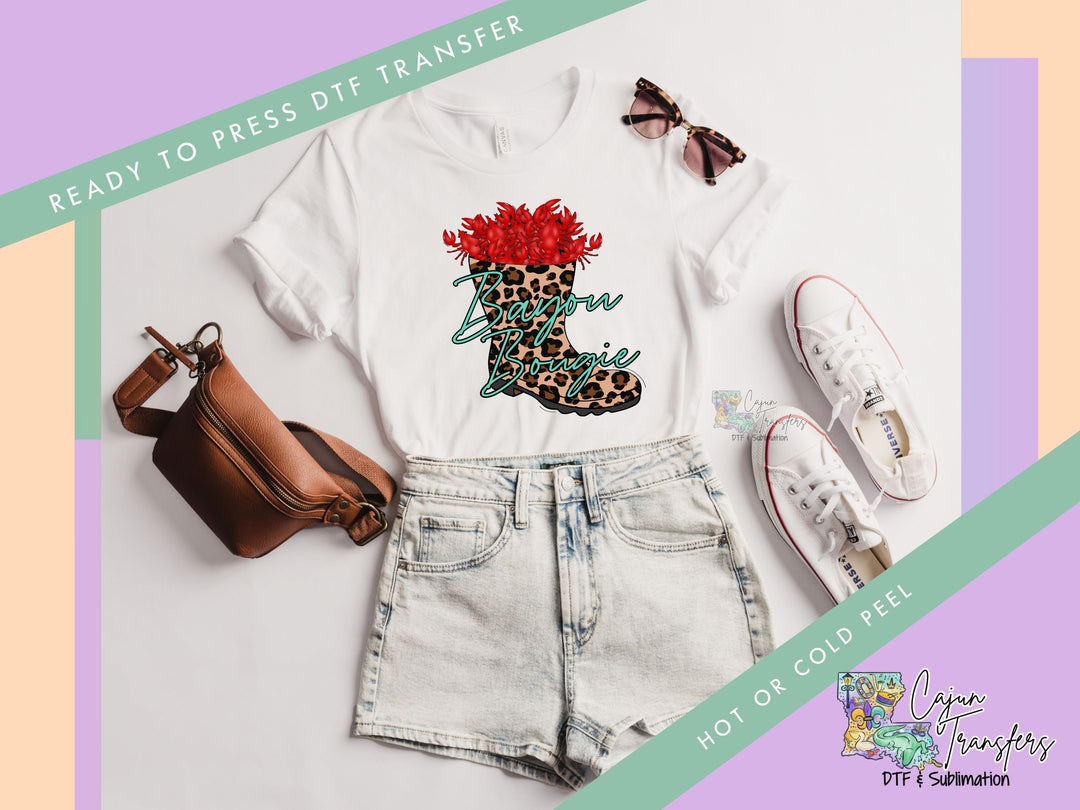 a pair of shorts, a t - shirt, and a handbag on a