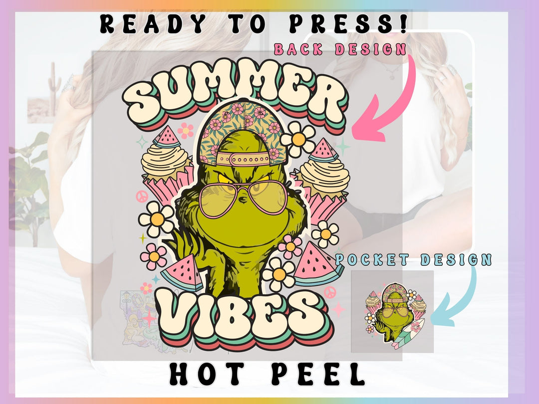 a picture of a woman wearing sunglasses and a hat with the words summer vibes