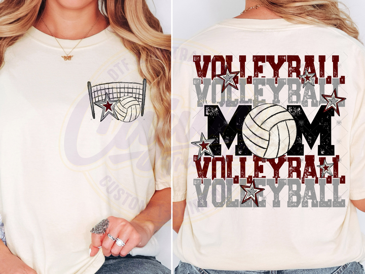 Volleyball Mama- Maroon & Grey