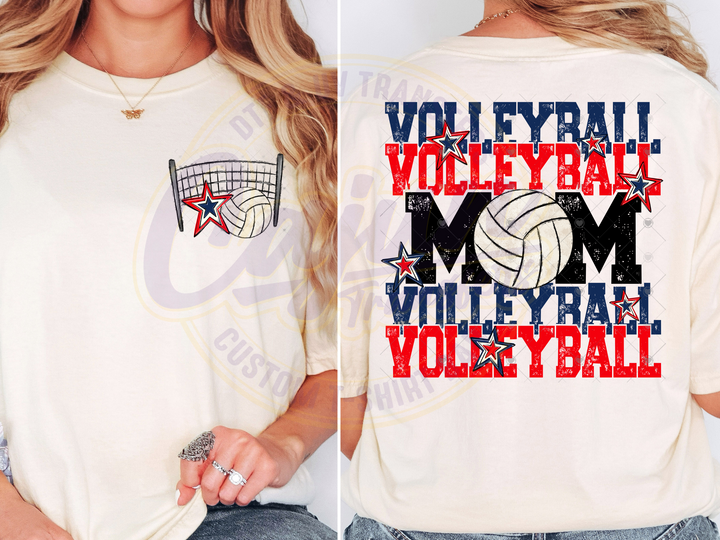 Volleyball Mama- Navy Blue & Red