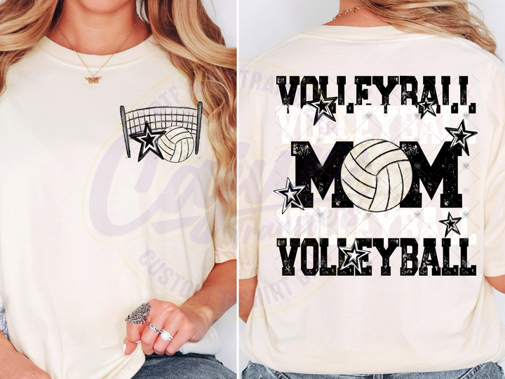 Volleyball Mama- Black & White