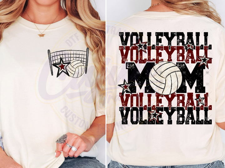 Volleyball Mama- Maroon & Black