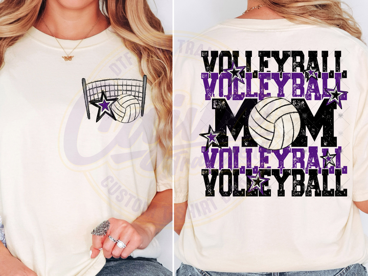 Volleyball Mama- Purple & Black
