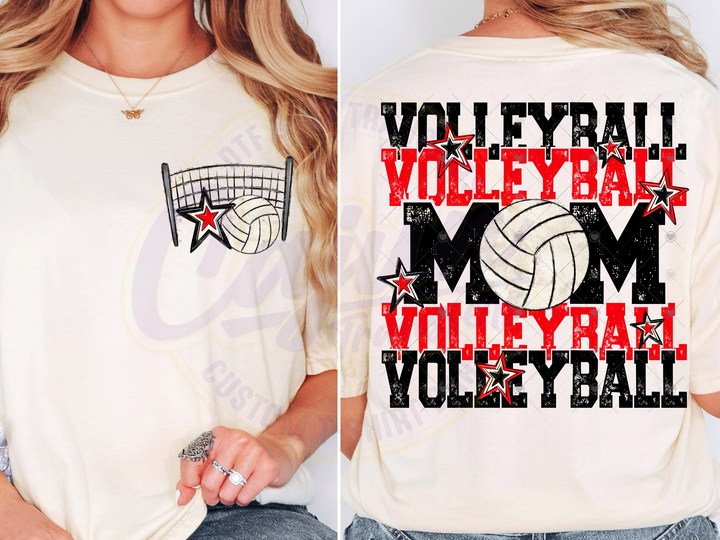 Volleyball Mama- Royal & White