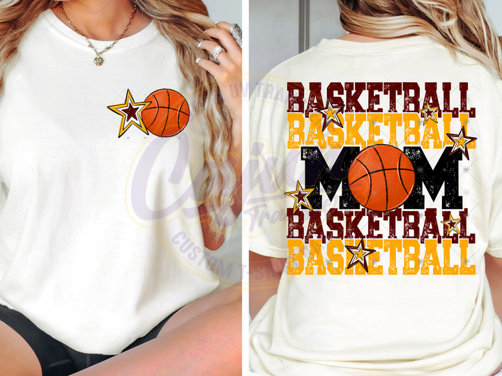 Basketball Mom-Maroon & Yellow Gold