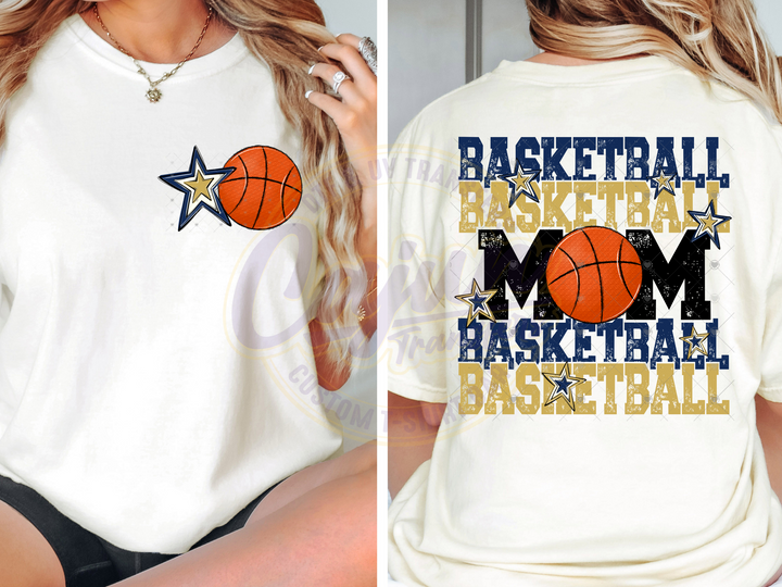 Basketball Mom-Navy & Vegas Gold
