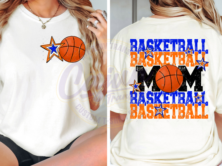 Basketball Mom-Royal Blue & Orange