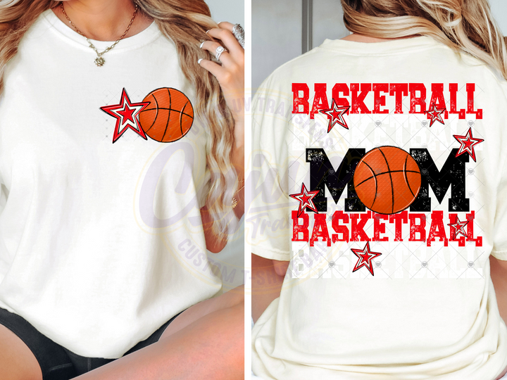 Basketball Mom-Red & White