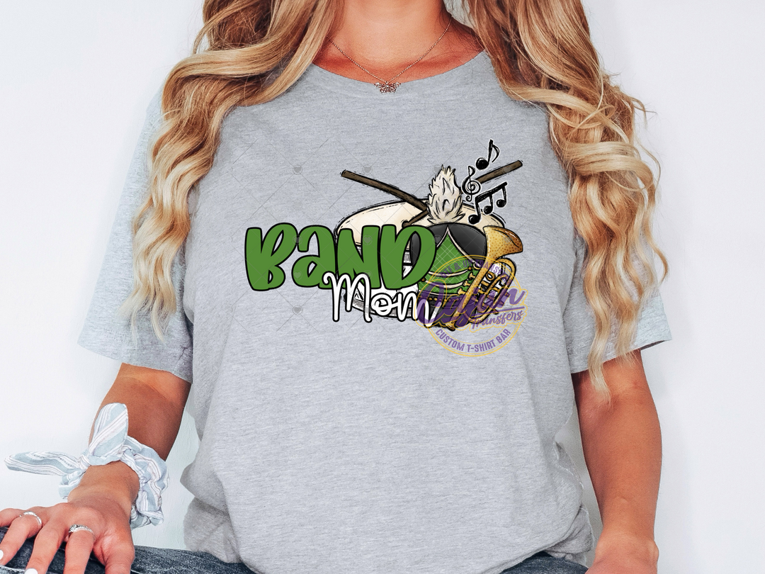 Band Mom Green White – Cajun Transfers