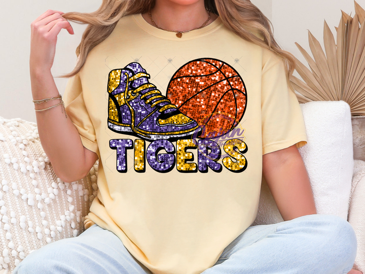 Tigers Basketball Faux Sequins