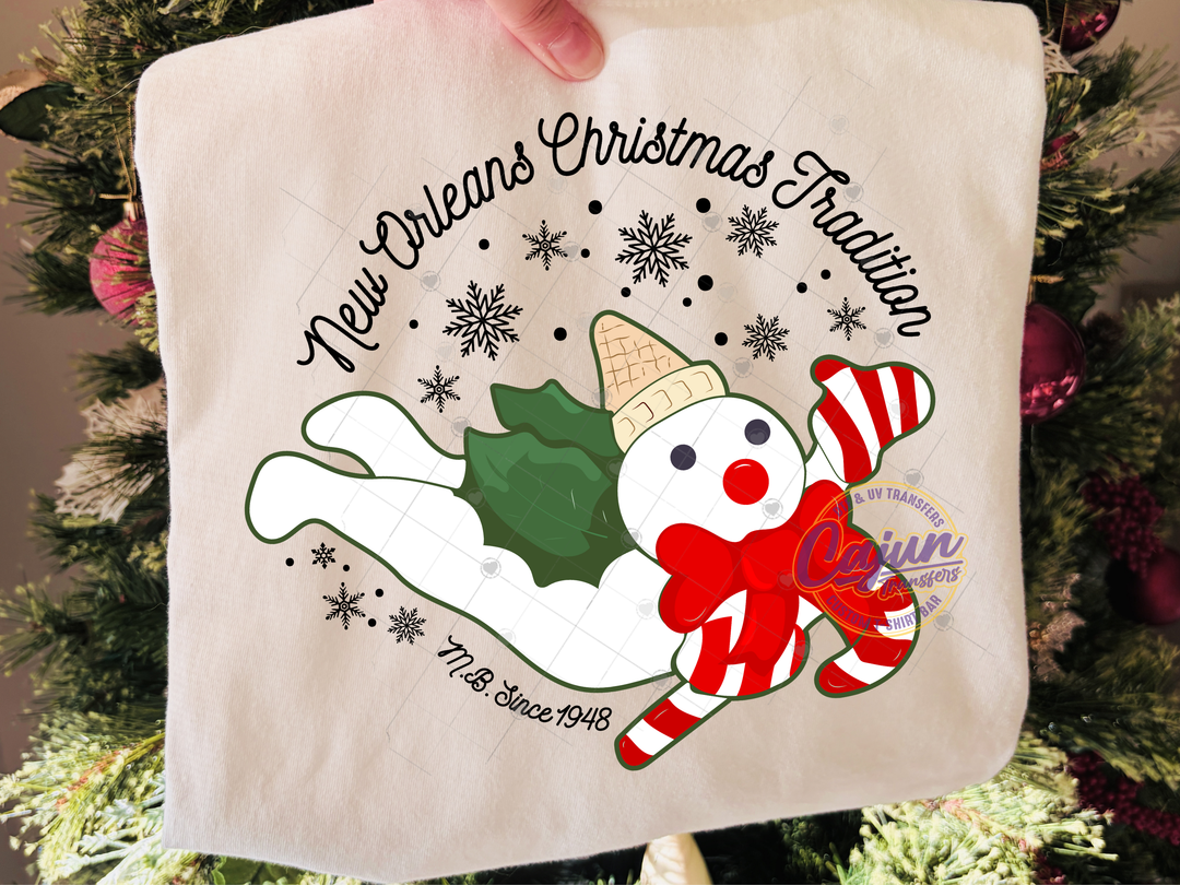 Flying Snowman Black Writing