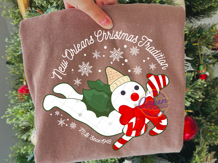 Flying Snowman White Writing