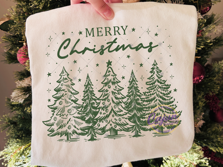 Merry Christmas Trees-Green