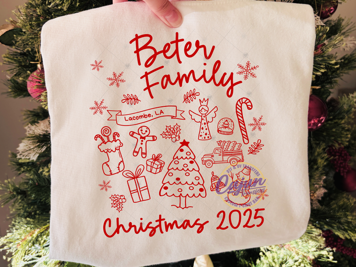 Family Christmas Personalized- Red