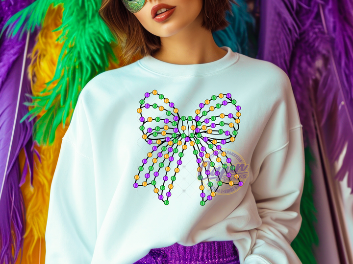 Mardi Gras Bead Bow