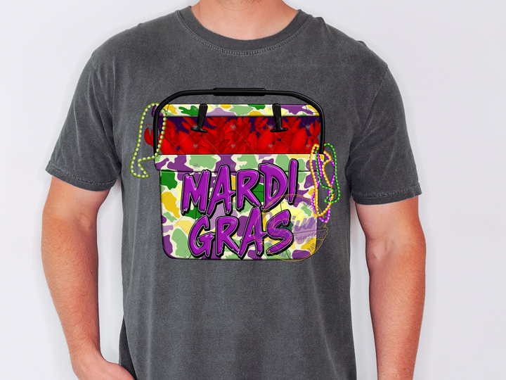 Mardi Gras Camo Ice Chest