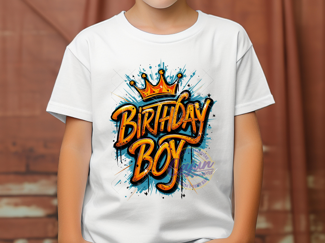 Birthday Boy Crown-Light Blue & Orange