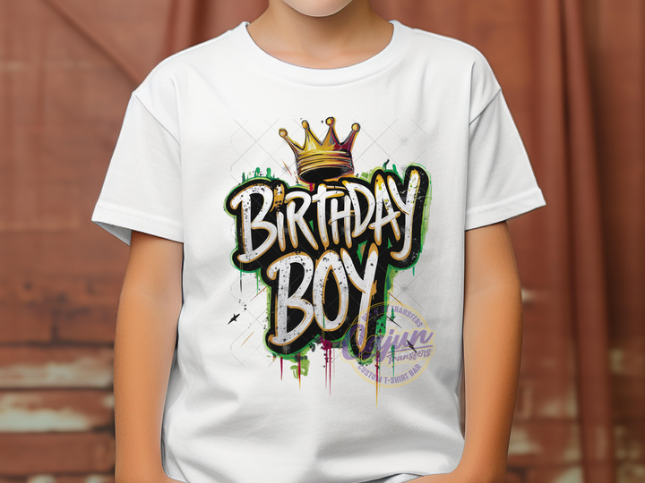 Birthday Boy Crown-White & Green