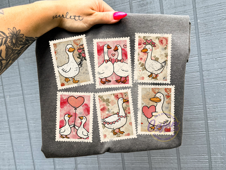 Valentine's Goose Postage Stamp