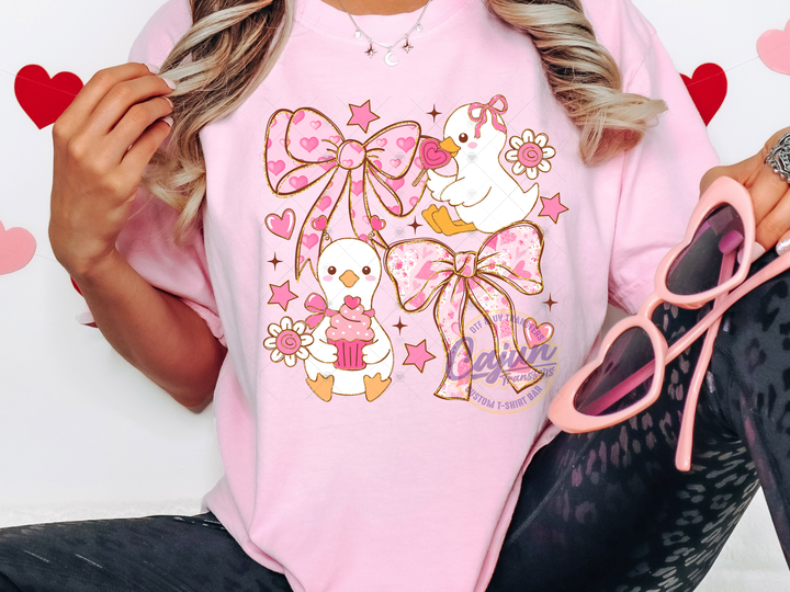 Valentine Silly Goose & Bow Collage