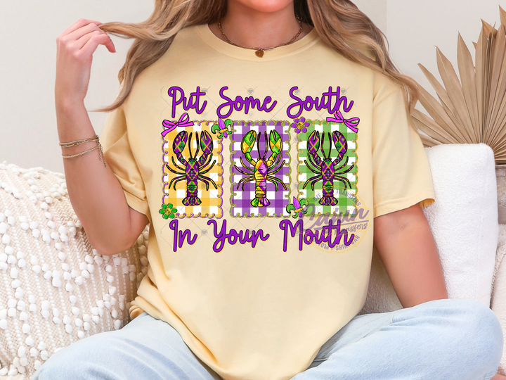Put Some South in Your Mouth Mardi Gras Crawfish