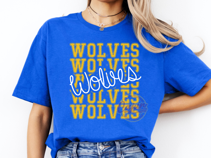 Wolves Stacked - White