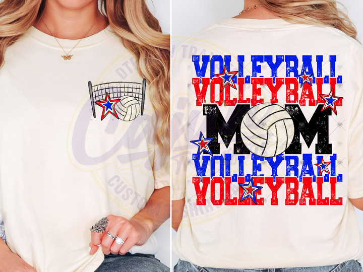 Volleyball Mama- Red & Royal Blue