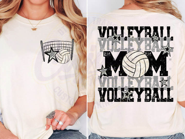 Volleyball Mama-Black & Grey