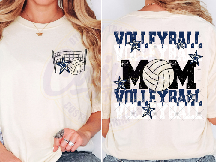 Volleyball Mama- Navy Blue & White