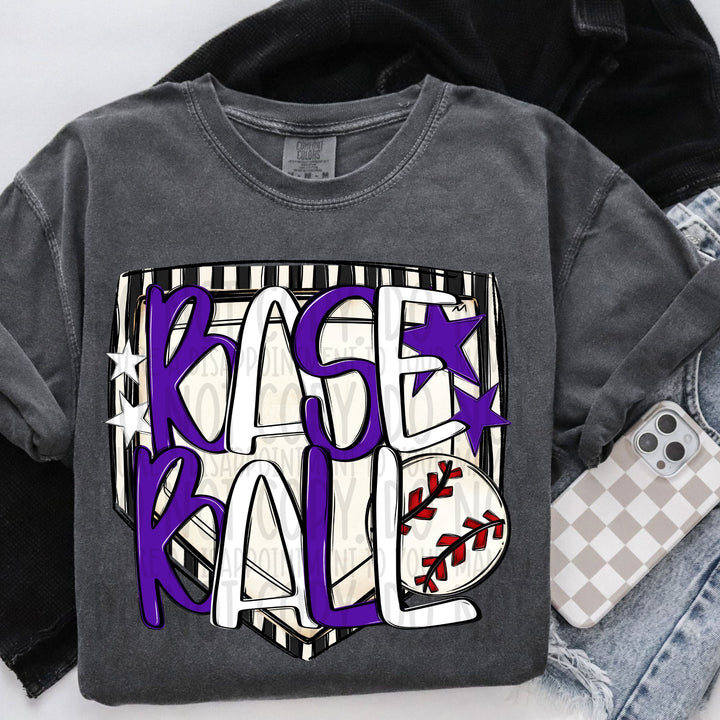 Baseball Mound - Purple & White