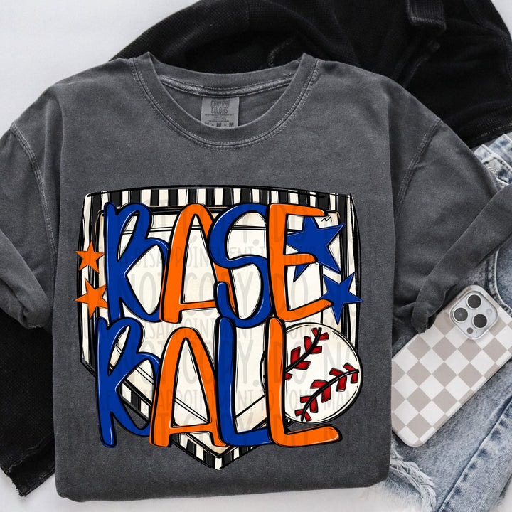 Baseball Mound - Royal & Orange