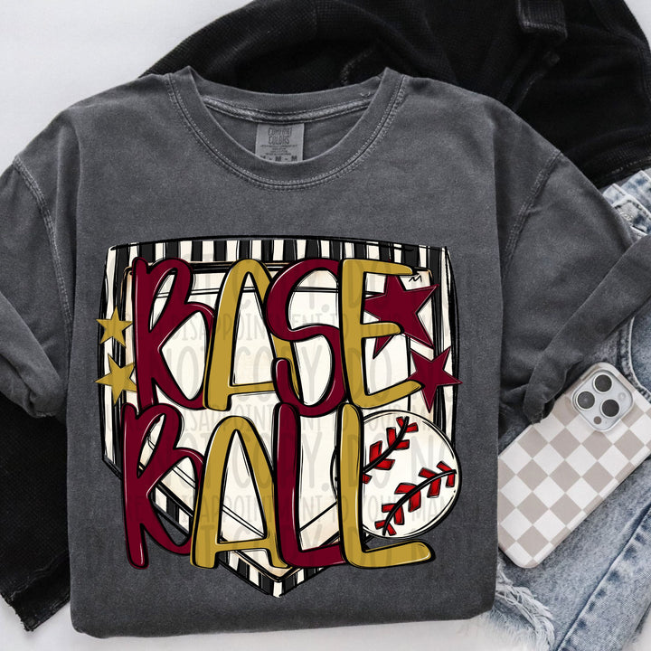 Baseball Mound - Maroon & Vegas Gold
