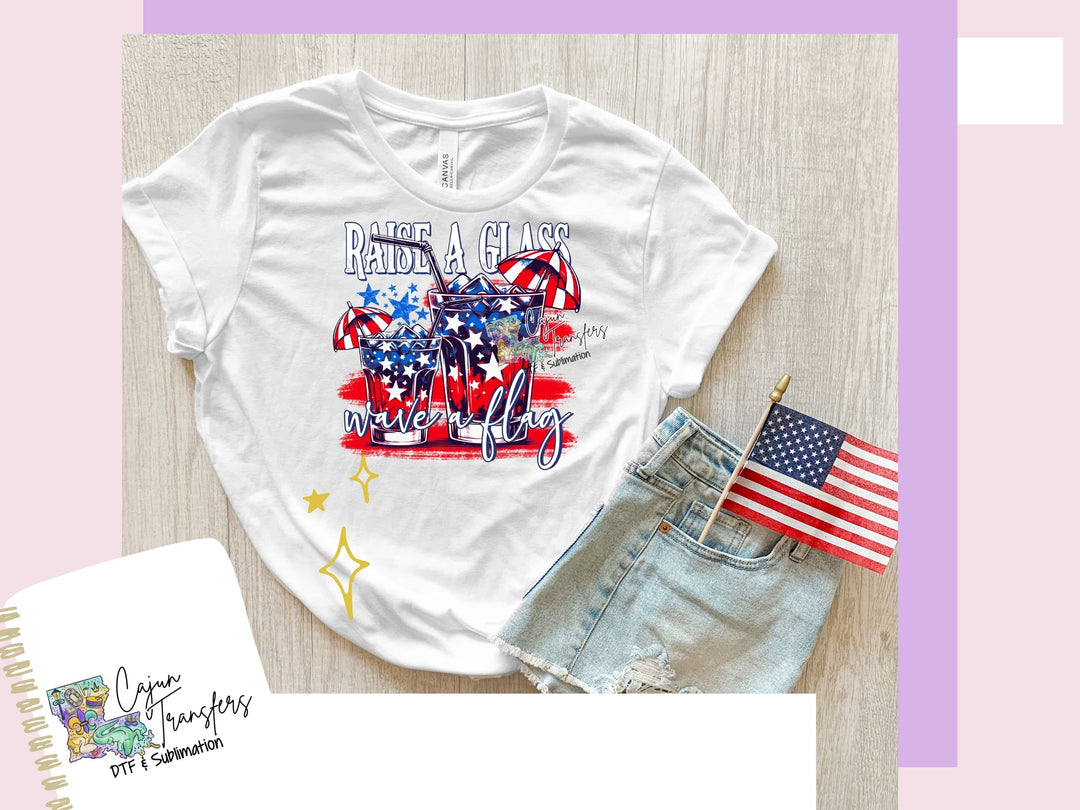 a t - shirt with an american flag on it