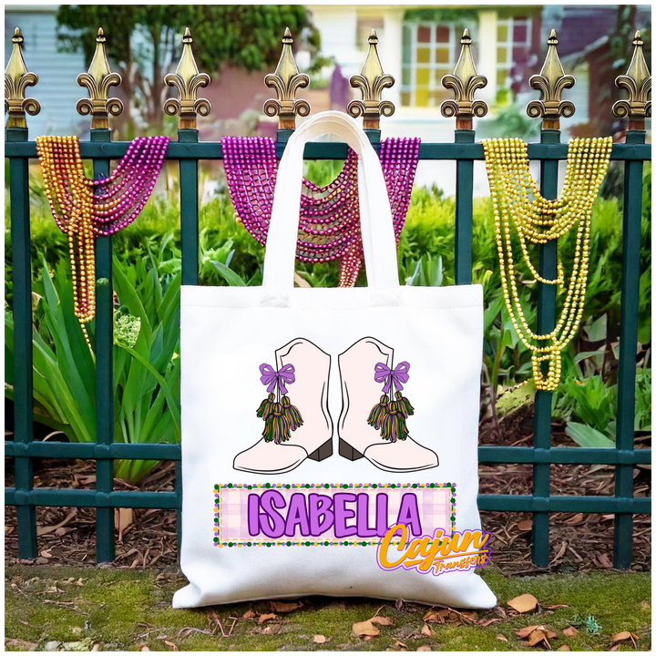 Personalized Pastel Marching Boots Bead Bag
