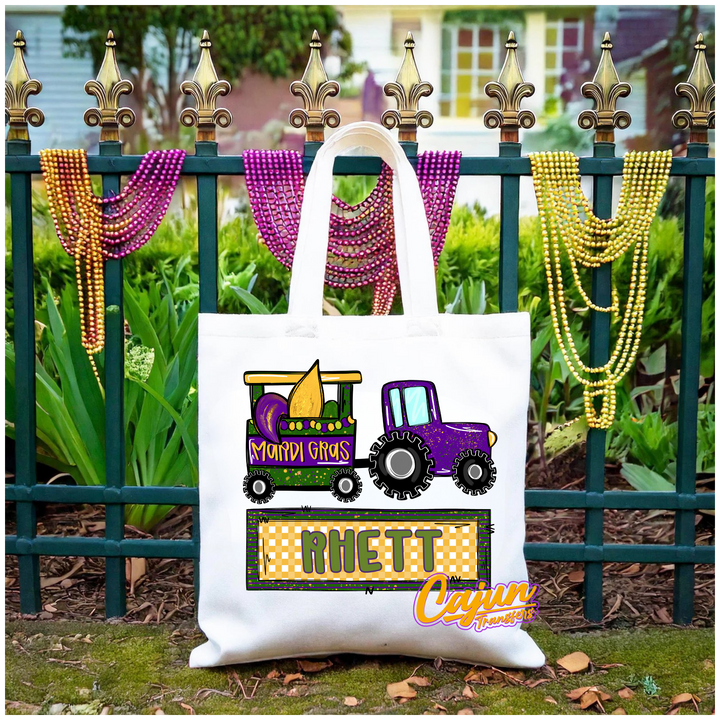 Personalized Mardi Gras Tractor