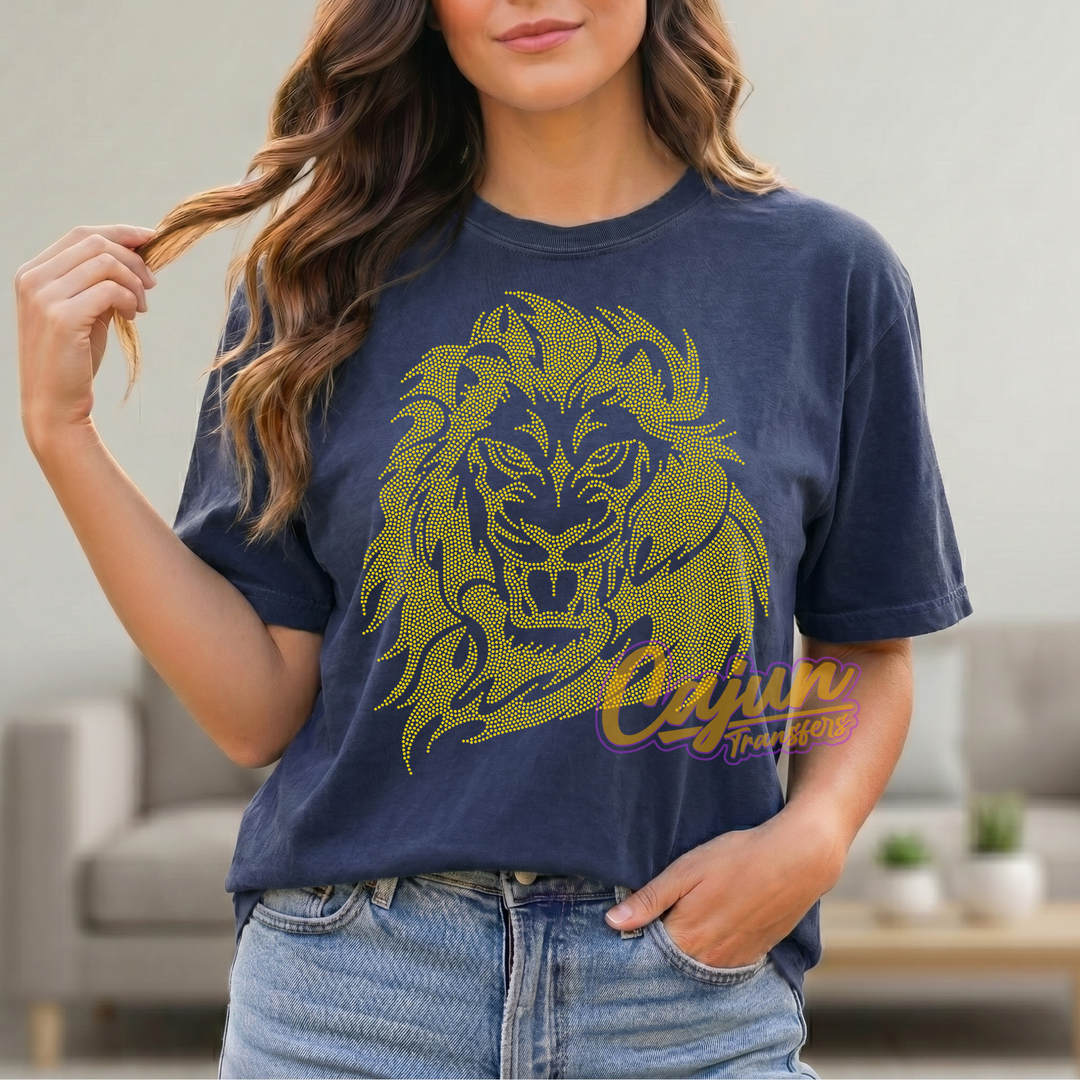 CHS Lion Head BLING Spangle Transfer