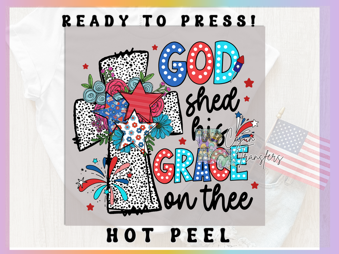 a picture of a cross with the words god, she is grace on the hot