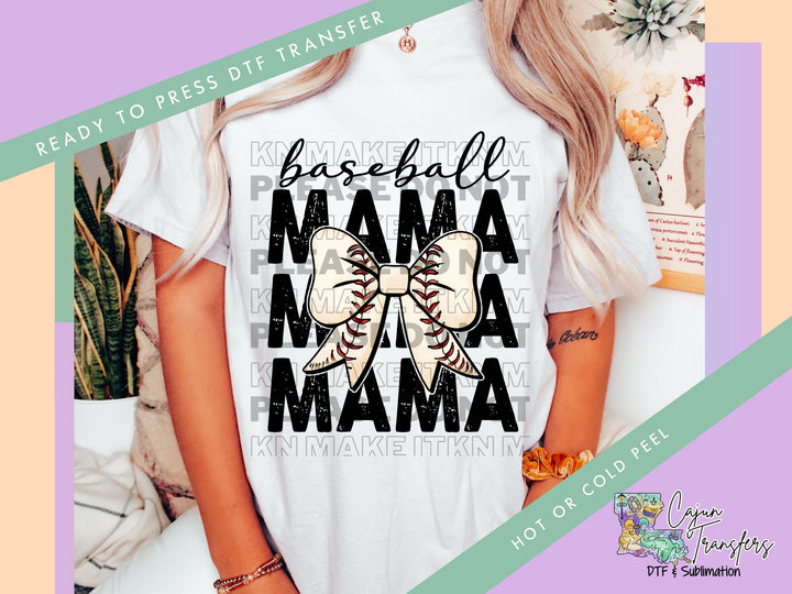 BASEBALL MAMA BOW 34