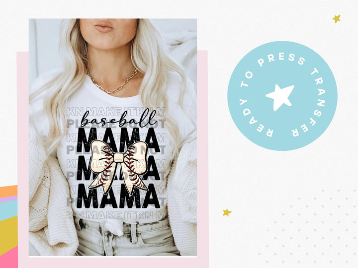 BASEBALL MAMA BOW 34