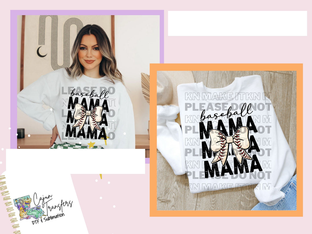 BASEBALL MAMA BOW 34