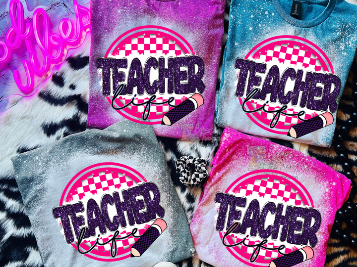 three t - shirts with the words teacher on them