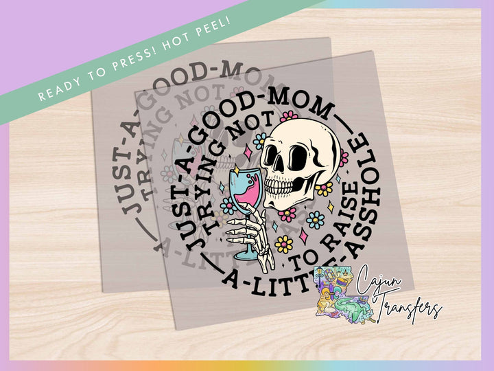 a picture of a sticker with a skull on it