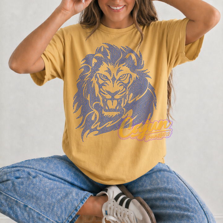 CHS Lion Head BLING Spangle Transfer