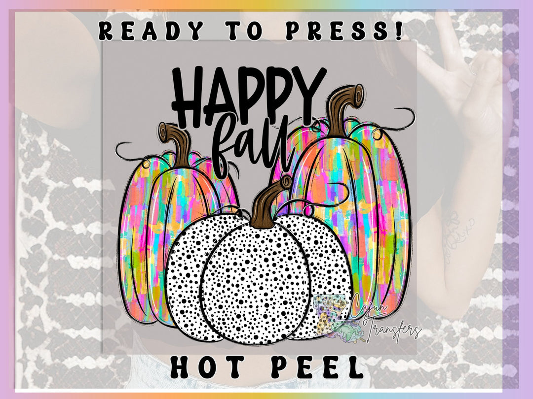 a picture of two pumpkins with the words happy fall