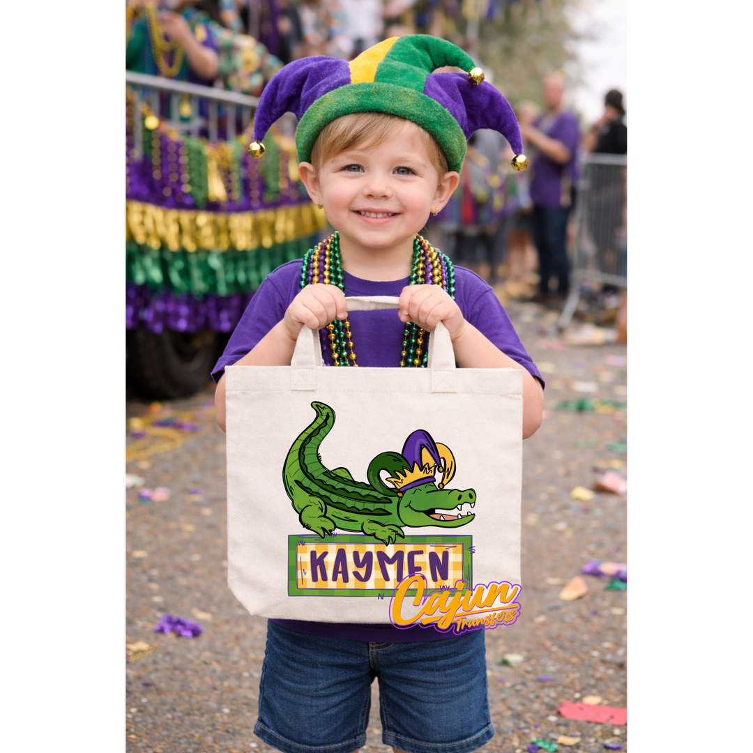 Personalized Mardi Gras Gator Bead Bag