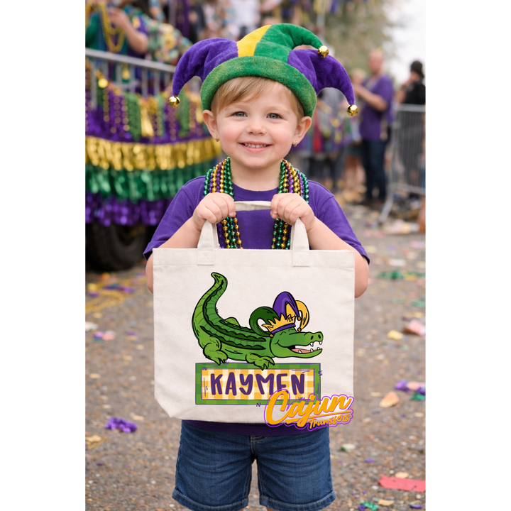 Personalized Mardi Gras Gator Bead Bag