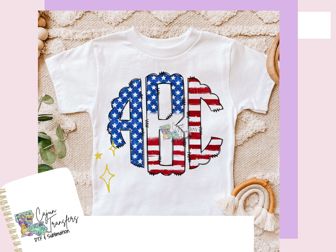a t - shirt with the american flag in the shape of a bear